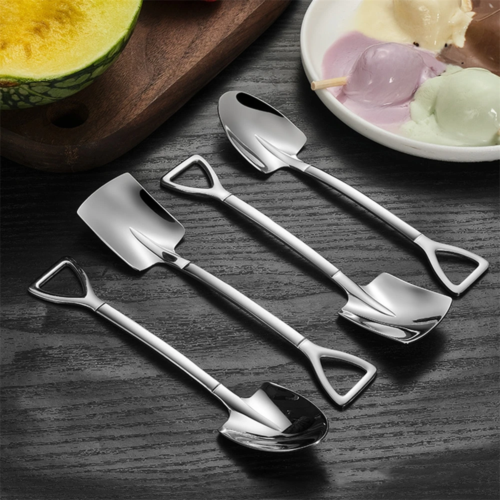 Cuillères à Glace En Inox 304 - Lot De 2 (grande Et Petite), Avec éjecteur, Pour Boules De Glace, Riz, Pâte à Cookie - 4