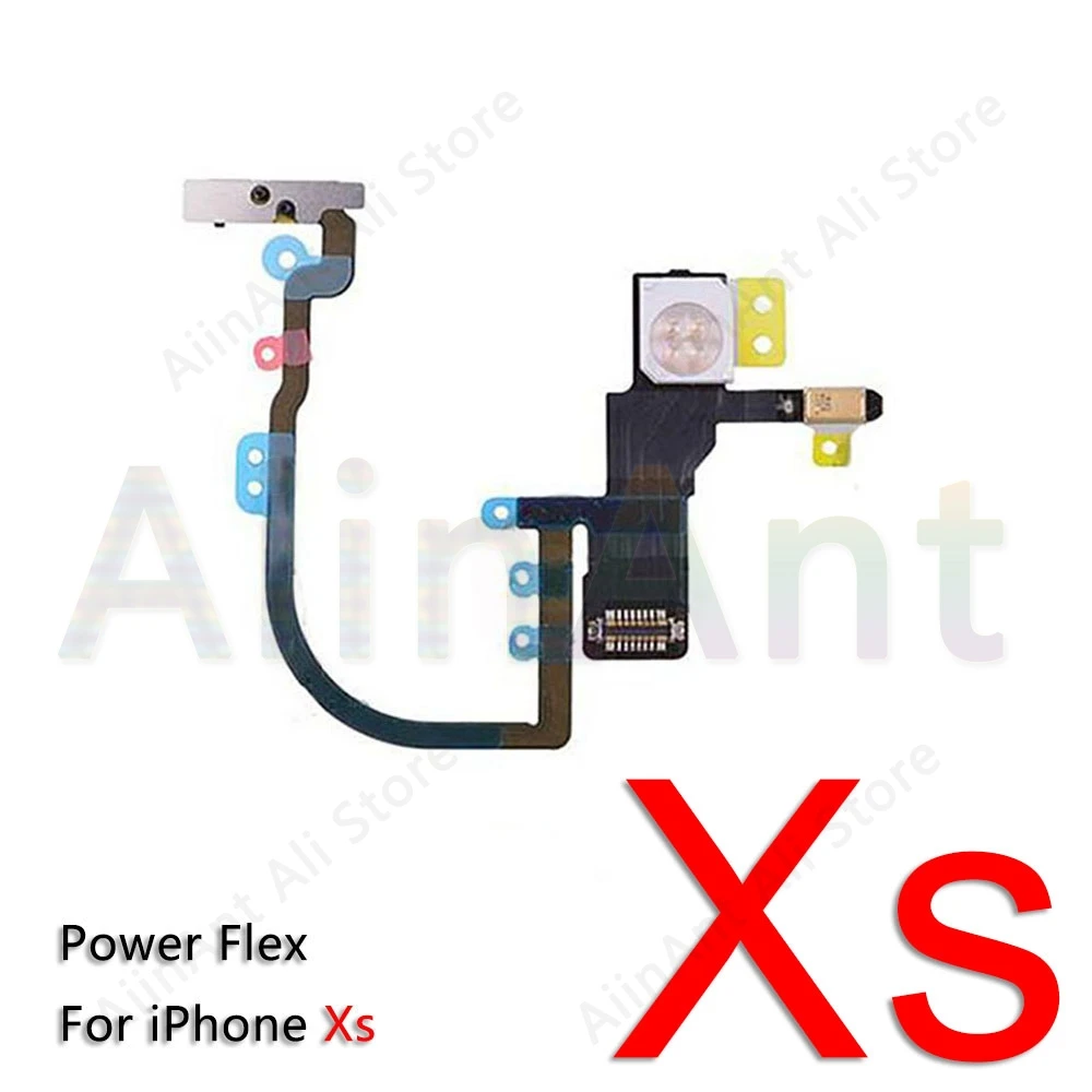 New High Quality Power Flex For iPhone X Xs Max XR 6 6s 7 8 Plus Mute Button Volume Power Flex Cable with Metal Repair Parts