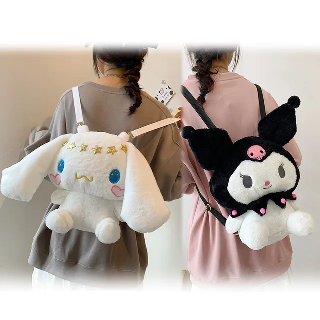 New Kawaii Plush Toys Sanrio Kuromi My Melody Cinnamoroll Kawaii Decor Cute Backpack Toy for Girls A Birthday Present for A Girl 2