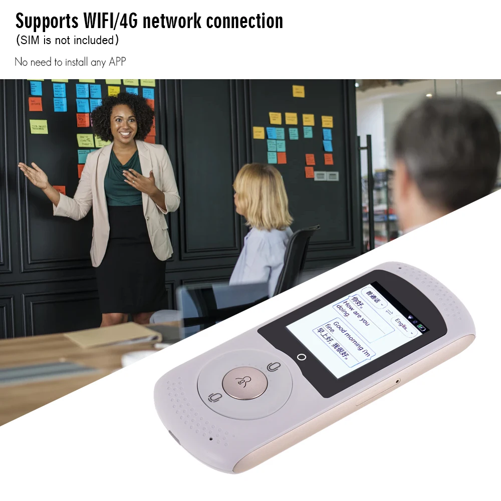 Smart Voice Language Translator 2.0" TouchScreen Real Time Instant Portable Translator 45 Languages Two Way Translation 4G WiFi