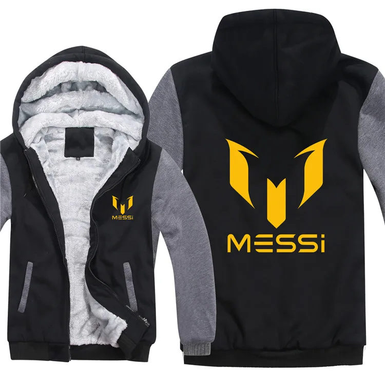 as picture8 MESSI толстовки куртка Зимний пуловер Мужское пальто Мужская шерстяная подкладка флис унисекс Messi толстовки - Цвет: as picture8