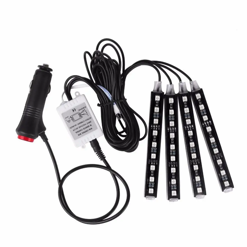 

A Drag Four Car Modeling Cigarette Lighter Switch Remote Control Mode Interior Decoration Lights Car Atmosphere Lights