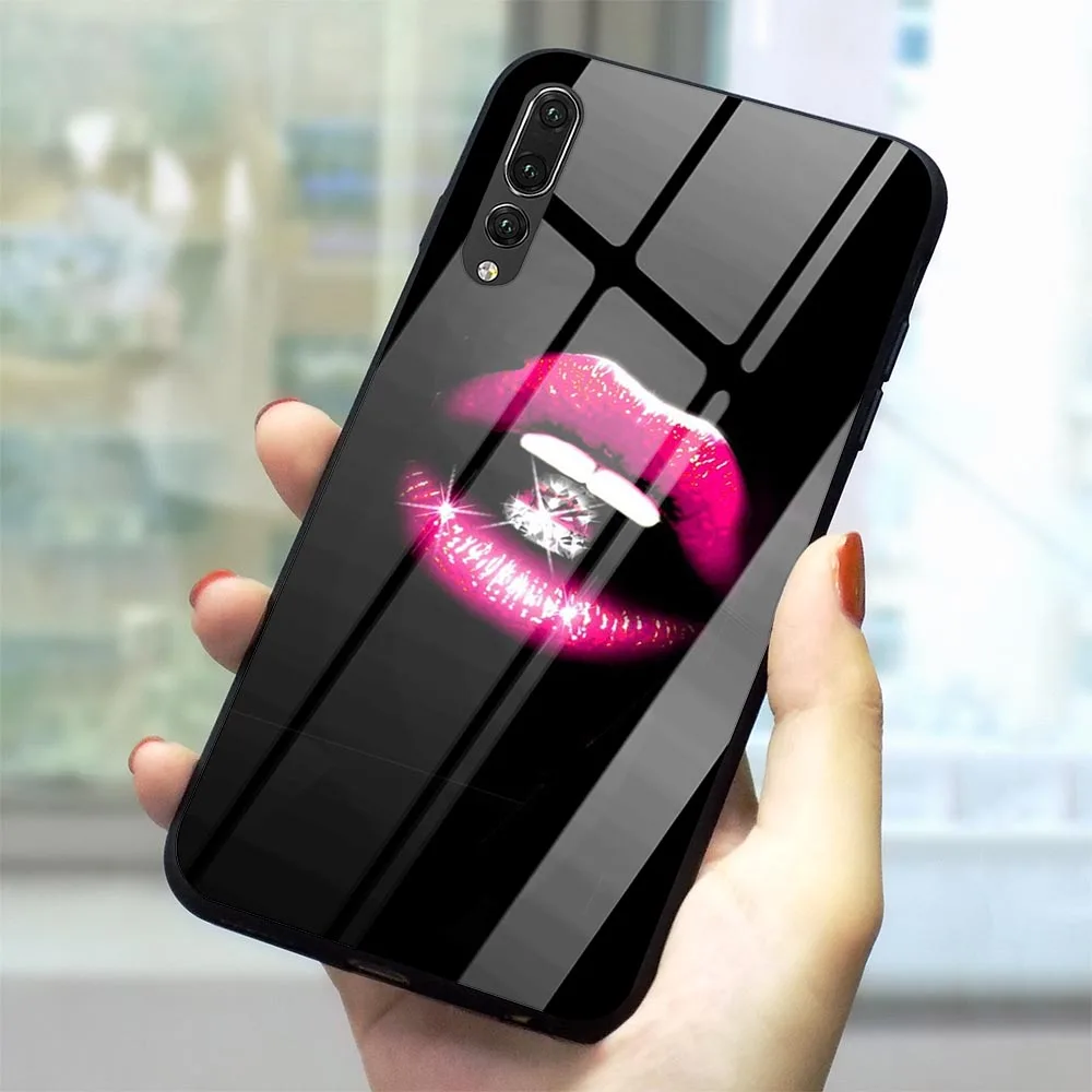 Чехол для телефона Kiss с губами из закаленного стекла Huawei P10 чехол P20 P30 PRO P Smart Mate 20