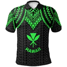 

Hawaii Polo Shirt Polynesian Armor Style Green 3D Printed Polo Shirt Men Women Short Sleeve Summer T-shirt