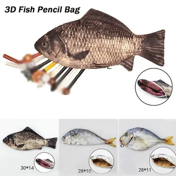 

1pc Creative Fish Pencil Box Large Capacity Upgrades Pen Case School Gift Fun Fountain Pen Bag School Supplies d5