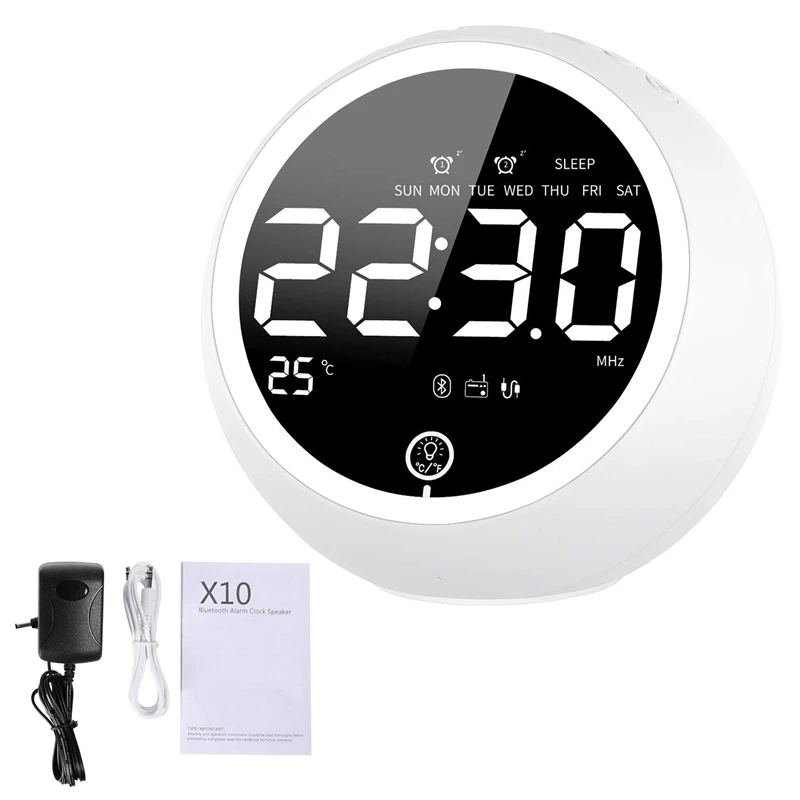 

Alarm Clock for Heavy Sleepers,Bluetooth Speakers Alarm Clock Radio with Two USB ChargerAlarm Clock for Bedrooms with FM,Digital