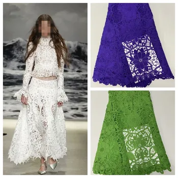 

African Cord Guipure Lace Fabric Embroidere Voile African French Net Lace Fabric 2020 African Nigerian tulle Mesh Lace Fabric