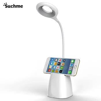 

Sale Desk Lamps Recahrgeable With Phone Holder Base LED Night Light Table Lamps LED Stand Reading Book Lights Portable Desk