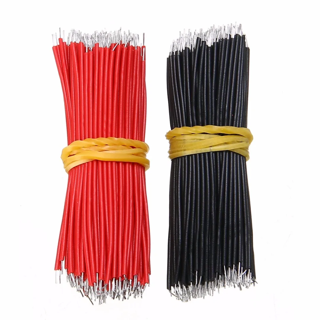 

400pcs 6cm Length Tin-Plated Breadboard Jumper Cable Wire Black and Red For Arduino Bread Board