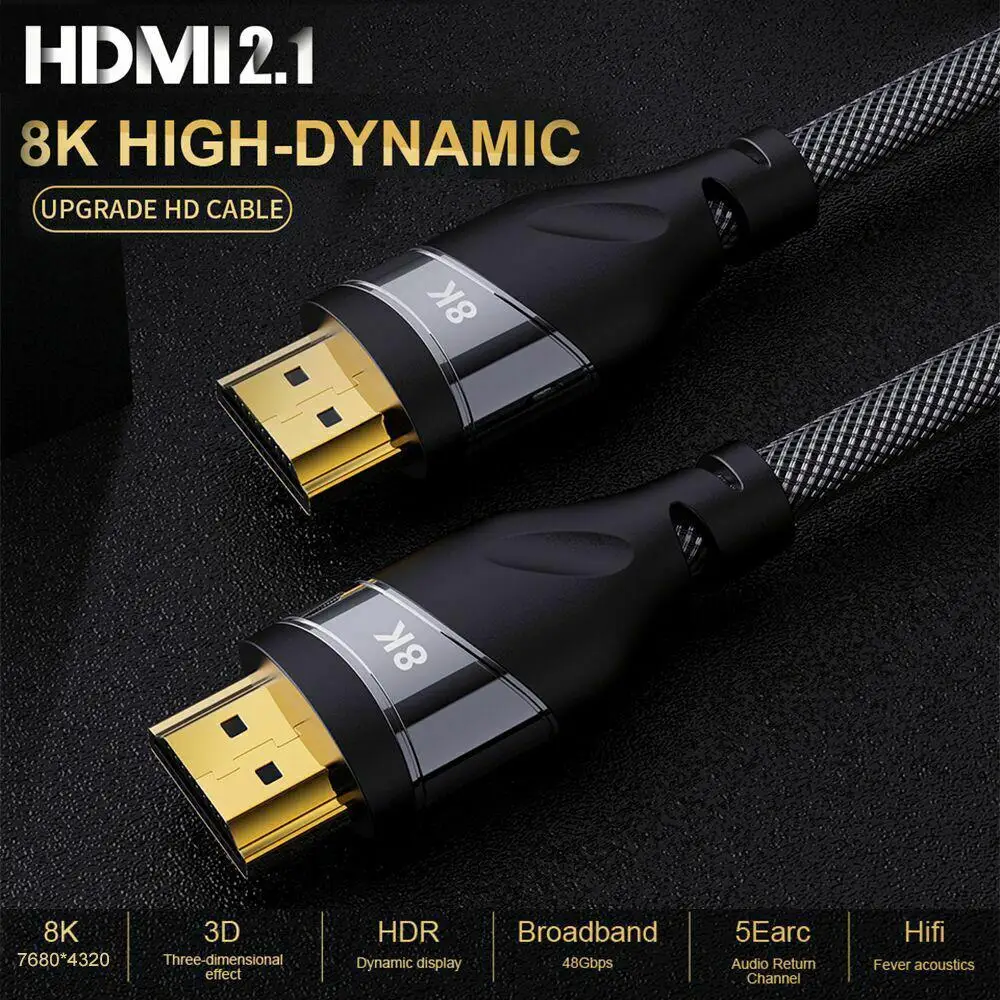 BEESCLOVER 8K HDMI шнур UHD HDR 48 Гбит/с @ 60Hz 4K 120Hz Поддержка HDCP 3D кабель медный Шнур r57|Кабели