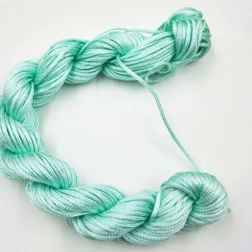 Нейлоновый шнур для изготовления ювелирных изделий на китайский узел, браслет 1 мм* 26 м нить тесьма нить DIY 29 цветов - Цвет: light green