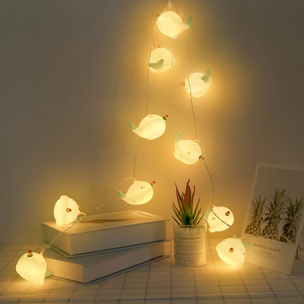 LED Blue Plastic Dolphin Shape Decorative Light String Children Room Layout Prop Holiday Lighting Strings | Лампы и освещение
