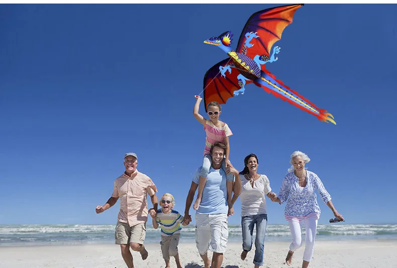 New High Quality Classical Dragon Kite 140cm x 120cm Single Line With Tail With Handle and String  Good Flying Kites From Hengda 4