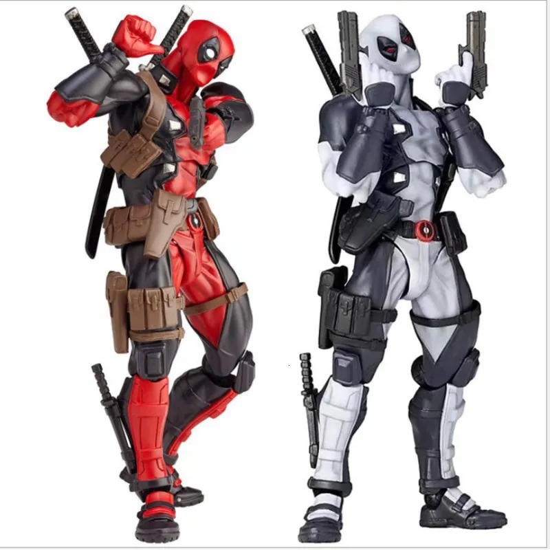 

Marvel 16cm X-MAN DeadPool Super Hero BJD Joints Moveable Changeable Face Box Hand Action Figure Model Toys