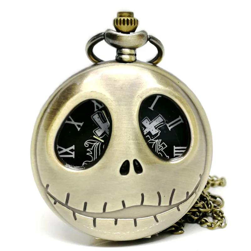 Горячая Мода Кошмар перед Рождеством кварцевые карманные часы ожерелье цепь для мужчин и женщин рождественские подарки reloj bolsillo