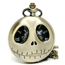 Горячая Мода Кошмар перед Рождеством кварцевые карманные часы ожерелье цепь для мужчин и женщин рождественские подарки reloj bolsillo