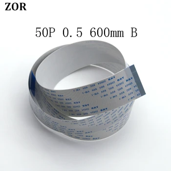 

2pcs New FFC FPC 50pin flat flexible cable 0.5mm pitch reverse Length 600mm 60cm Width 25.5mm Ribbon 50p Flex Cable Type B