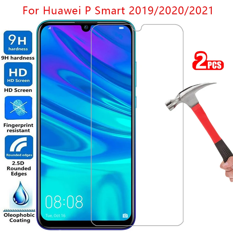 tempered glass screen protector for huawei p smart 2021 2019 case on psmart smar smat samrt coque bag 360