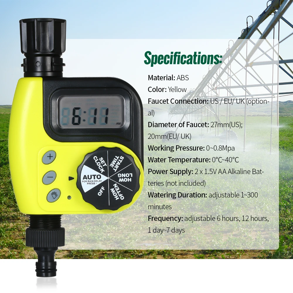 

New 1-Outlet Programmable Hose Faucet Timer Automatic Water Timer Garden Irrigation Controller Garden Automatic Watering Device