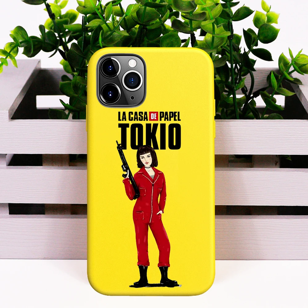 Силиконовый чехол для iPhone 6 6S 7 8 X XS Max XR 11 Pro Spain TV La Casa de papel бумажный желтый телефона