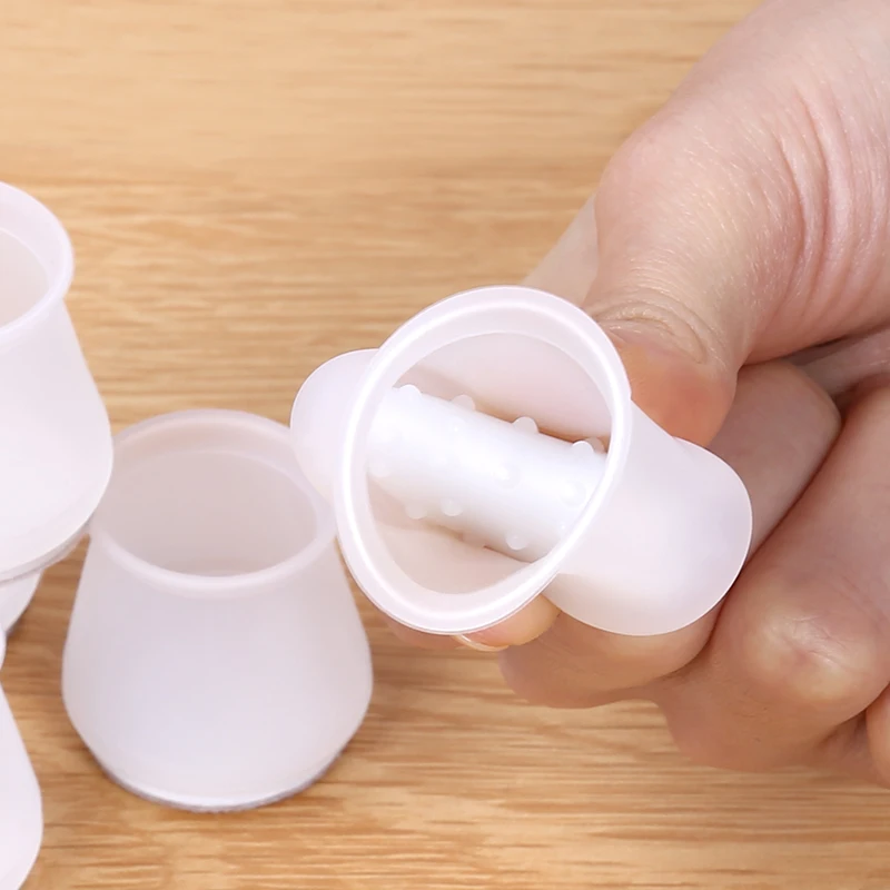 16PCS Silicone Chair Leg Cover Felt Bottom Round Square Furniture Feet Caps Floor Protector Pads for Chair Leg Black Brown White