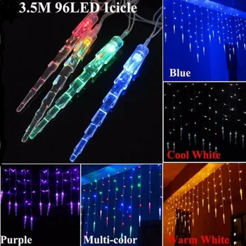 

plug in LED String Lights Pentagram Star snowflake Curtain Light Fairy Wedding Birthday Christmas Garland Party EU AC 220V 8mode