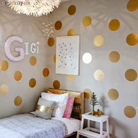 جديد كبير منقطة ملصقات جدار لغرفة الطفل الذهب منقطة الشارات دائرة صغيرة البولكا ملصق لتزيين المنزل جدار الفن الاطفال الهدايا