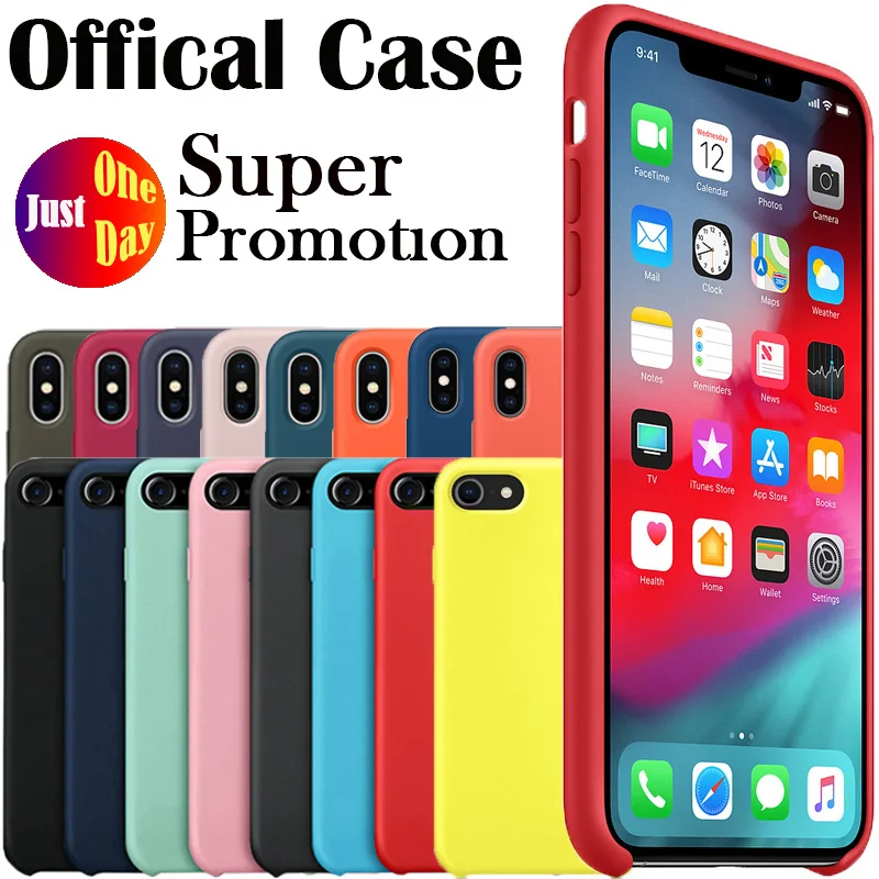 Luxury Original Silicone Case For iPhone 7 8 Plus For Apple Case For
iPhone 11 Pro X XS Max XR 6 6S 5 5S SE No Logo Cover case