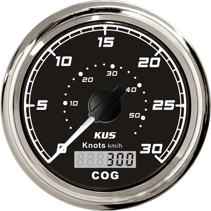 

1pc 100% Brand New GPS Speed Charts Speedometers 0-30Knots SUS316L Bezel Device 0-50km/h for Boat with GPS Antenna Black