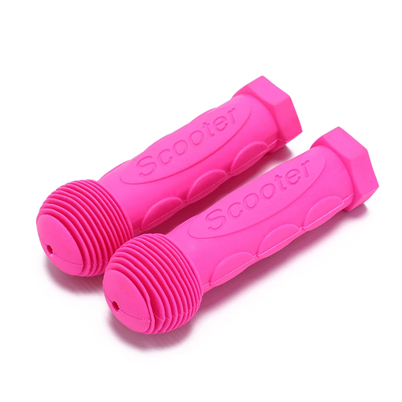 1 пара резиновых ручек для скейтборда, скутера, руля для детей, велосипедная ручка - Цвет: Розовый