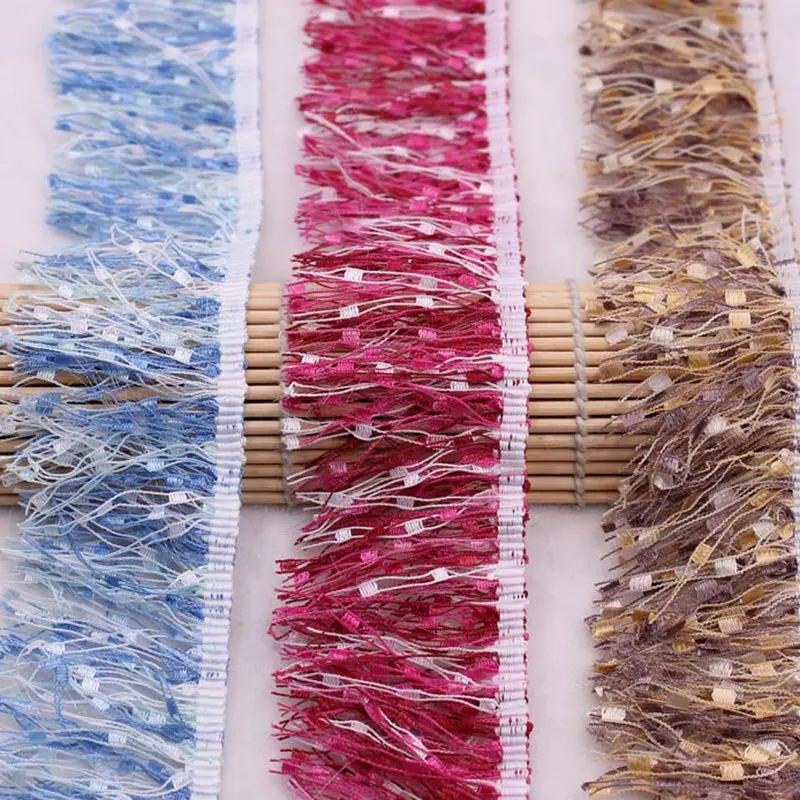1Yards Lace Ribbon Sewing Tassel Trim 4.5cm/Wide Silk Fringe Tassels for Jewelry Diy Garment Fabric Accessory tassle | Дом и сад