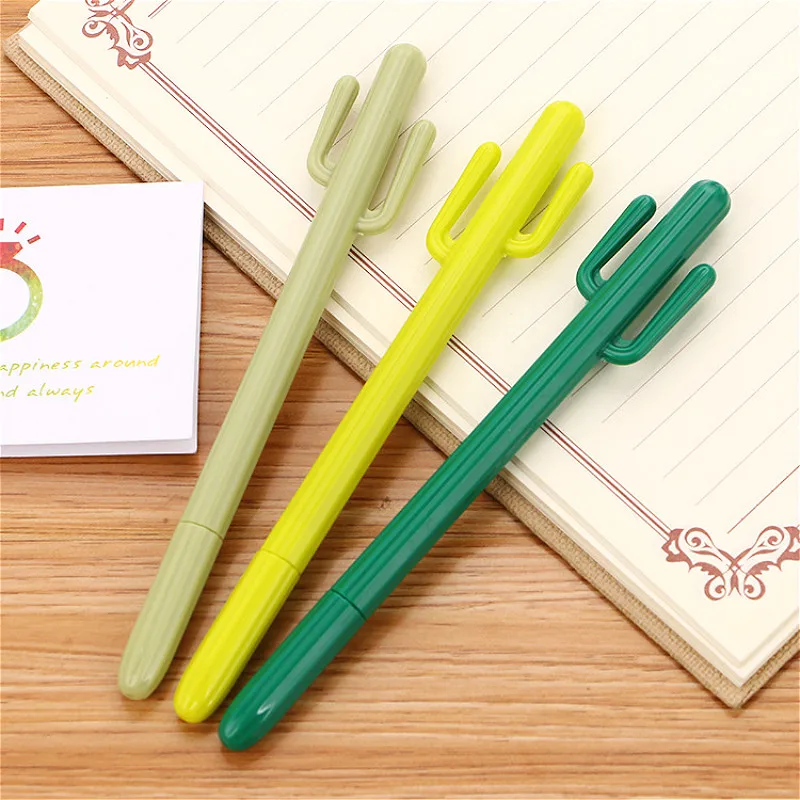

1pcs Cartoon Cactus Style Pen Out of Pencil Case Write Easy and Smooth Pencil Bag Stationery Creative School Supplies