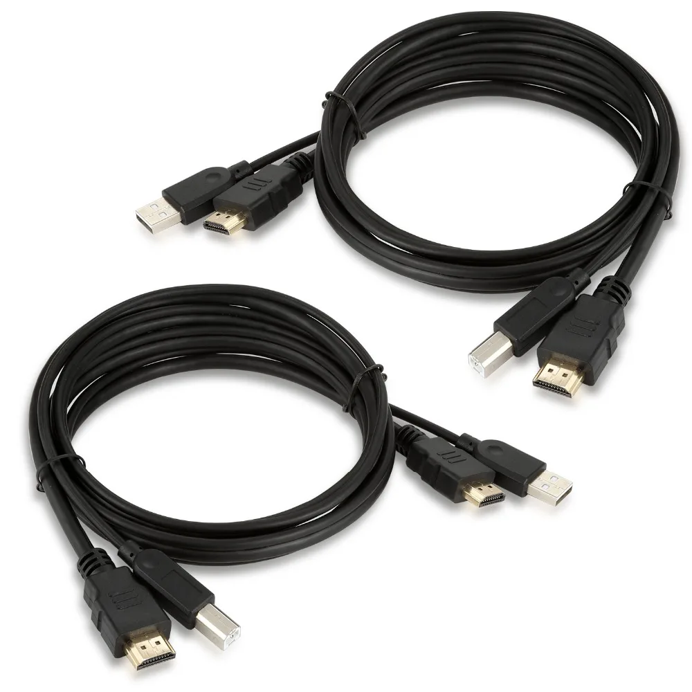 Тесла новые интеллектуальные высокое качество 1.5 м HDMI USB KVM специальный кабель