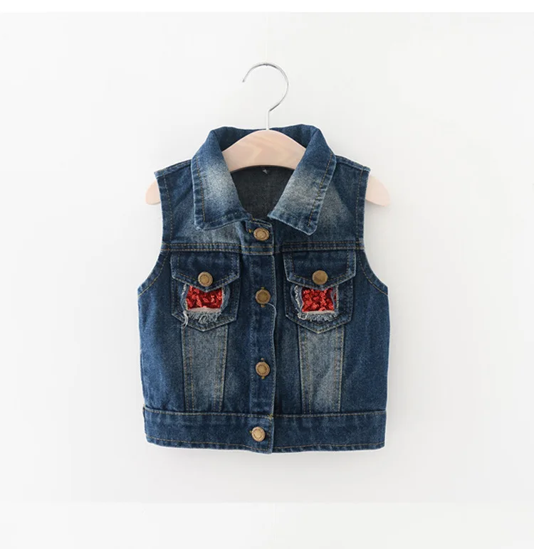 

CHILDREN'S Vest Spring And Autumn New Style Childrenswear Children BOY'S Girls Owl Cardigan Coat Baby Denim Vest
