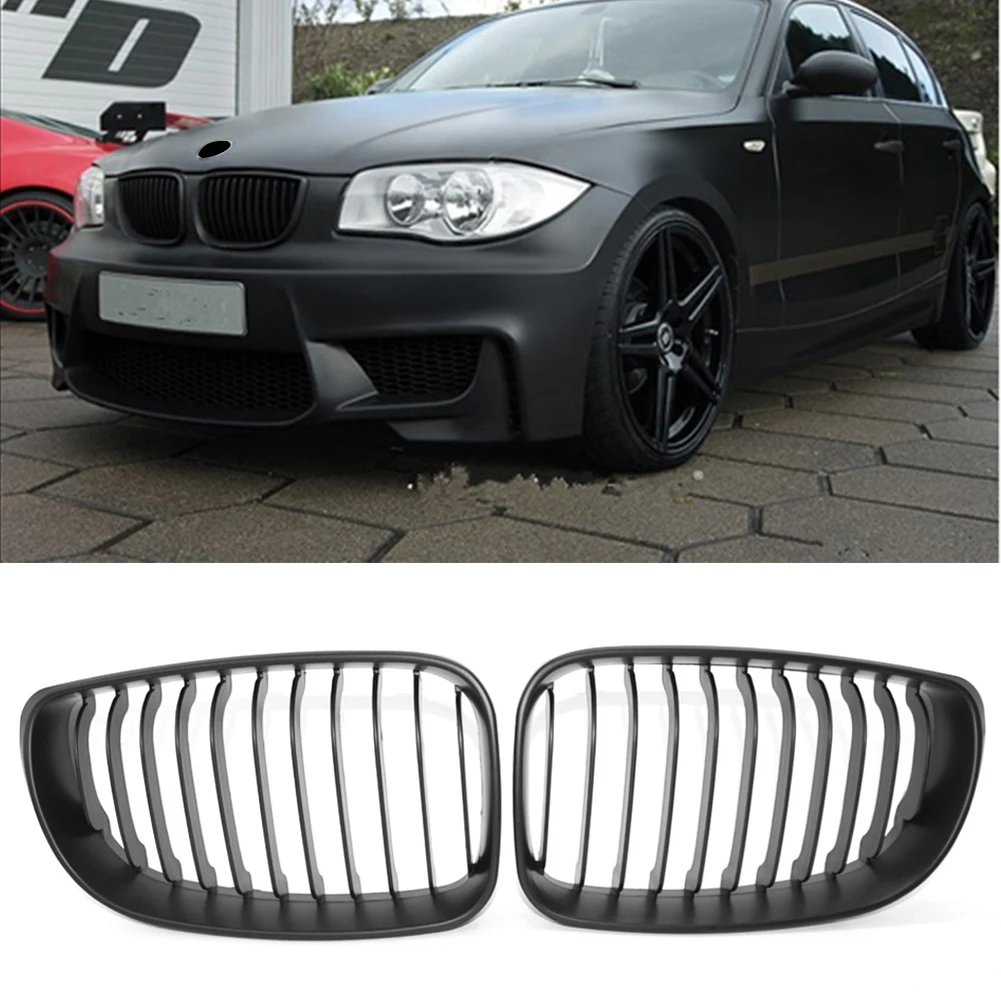 

Matte Black Front Kidney Grill Grille For BMW 1 SERIES E81/82/87/88 2d/4d FACELIFT LCI MODELS ONLY 2007 08 09 10 2011 2012 2013