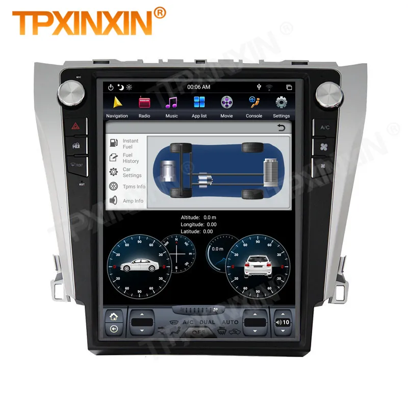 Carplay 2 Din Android 9 Tesla Multimedia Stereo For Toyota Camry 2012 2013 2014 2015 2016 GPS BT Radio Receiver Player Head Unit
