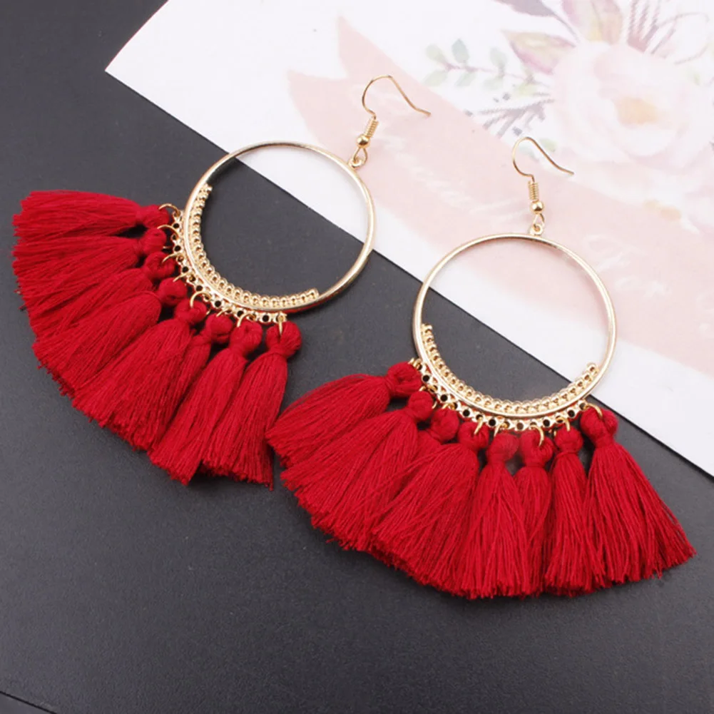 Vintage Dangle Drop Tassel Earrings for Women Female Fashion Statement Ethnic Bohemian Boho Big Earrings Jewelry Accessories drop earrings dangle earrings