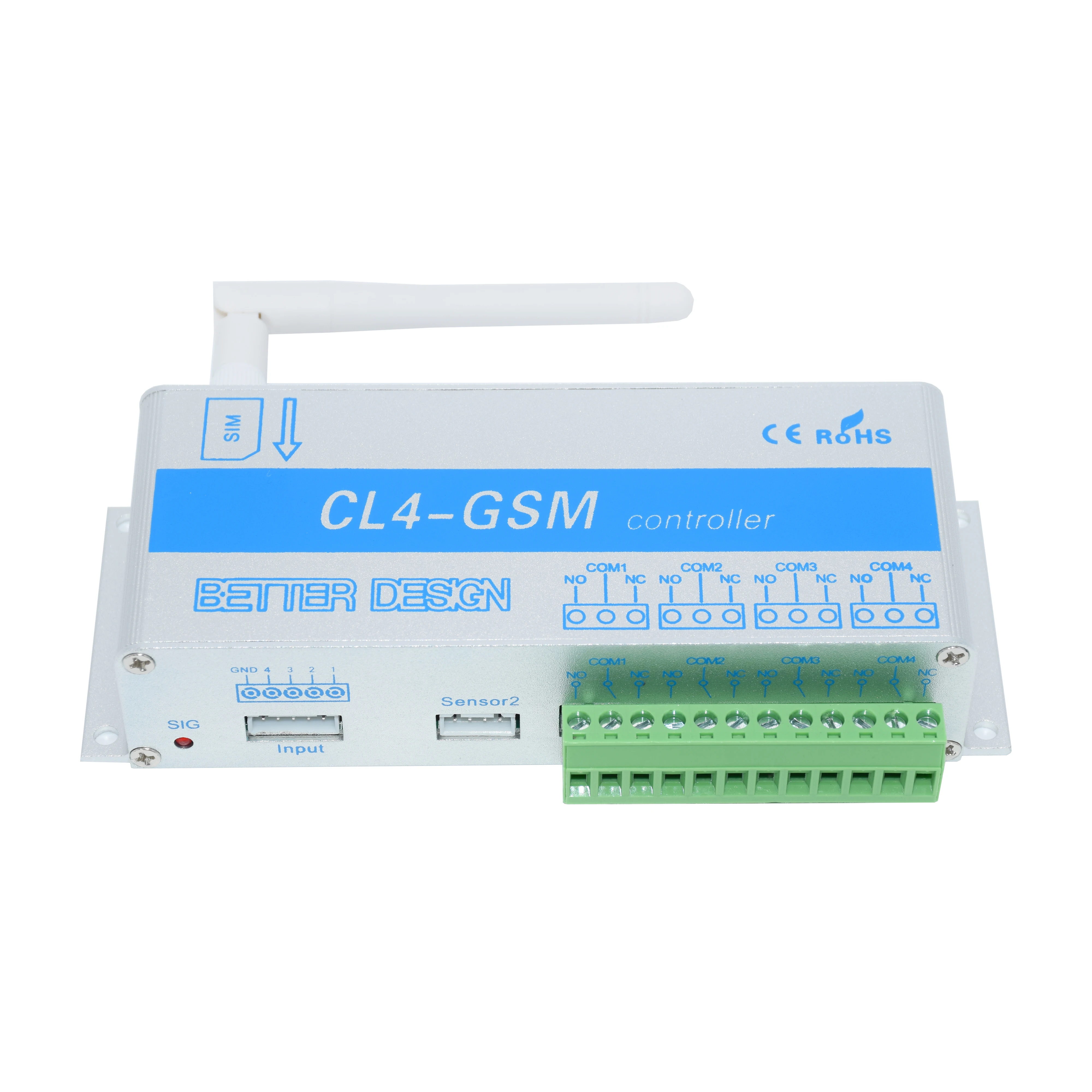 Smart switch module CL4-GSM 4 Channel Relay Switch Controller for Gate Door Opener Support Temperature Humidity Monitor Power Fail Alarm