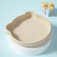 

Kangobaby Baby Safe Silicone Dining Plate Solid Cute Children Dishes Suction Toddle Training Tableware Kids Feeding Bowls