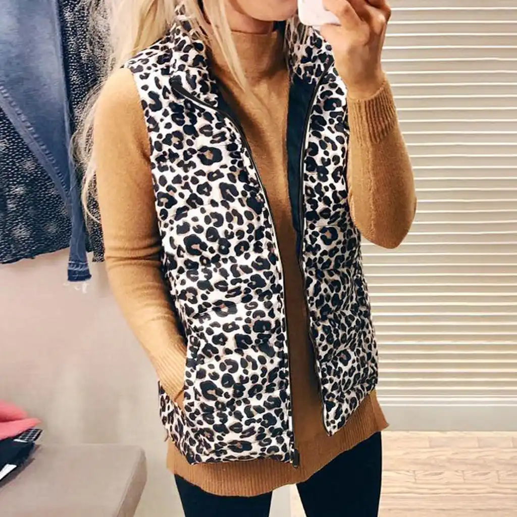 Chaleco abrigo sin mangas de leopardo para mujer, Jersey, Chaqueta abierta  por delante, abrigo largo, ropa de abrigo, Kamizelka Damska, chaleco,  chaqueta|Chalecos y chalecos| - AliExpress