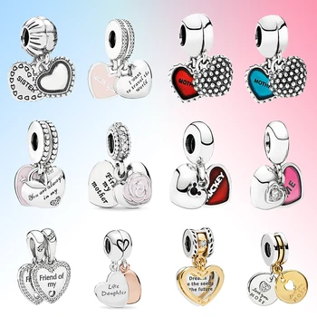 

925 sterling silver red blue pink charm love charm bead charms suitable for original charm bracelet pendant ladies DIY jewelry