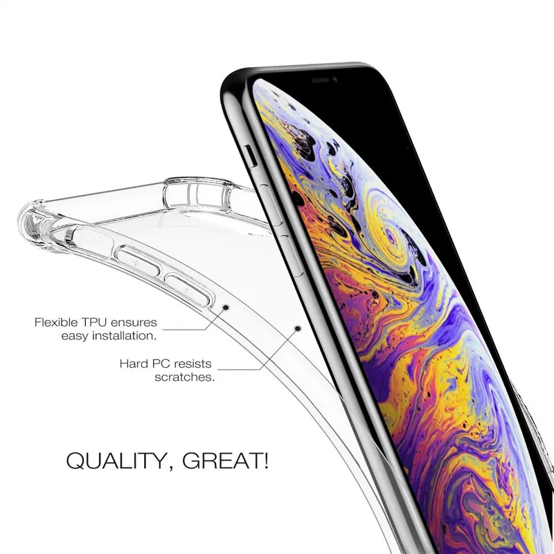 Роскошный противоударный силиконовый чехол для телефона для iPhone 11 pro max 6 6s 7 8 Plus X XS XR XSMAX прозрачная защита от падения