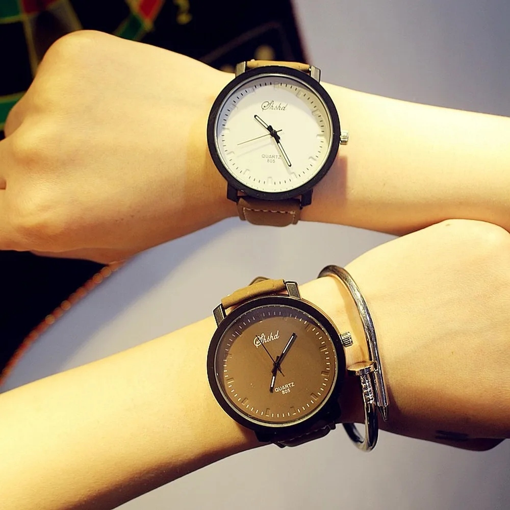 Часы для мужчин и женщин, популярные модные часы для влюбленных, повседневные кварцевые часы с кожаным ремешком, ЖЕНСКИЕ НАРЯДНЫЕ часы, часы для пары, подарки, Relogios Femininos
