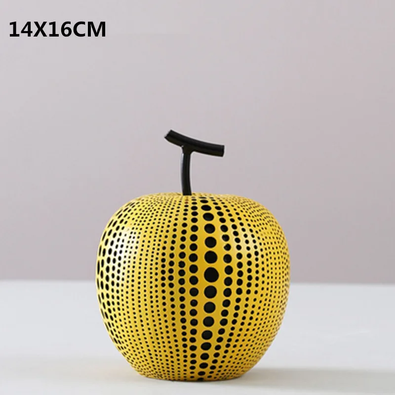 Yayoi Kusama волна точка груша смолы ремесленника рабочего украшения гостиной моды моделирование фигурки фруктов X1763 - Цвет: A
