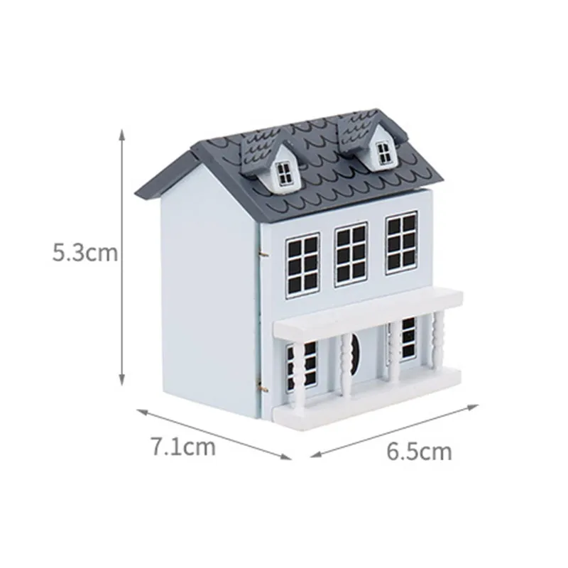 JO HOUSE Doll House Furniture Villa Toy 1:12 Dollhouse Miniature 3D Wooden Country House Model