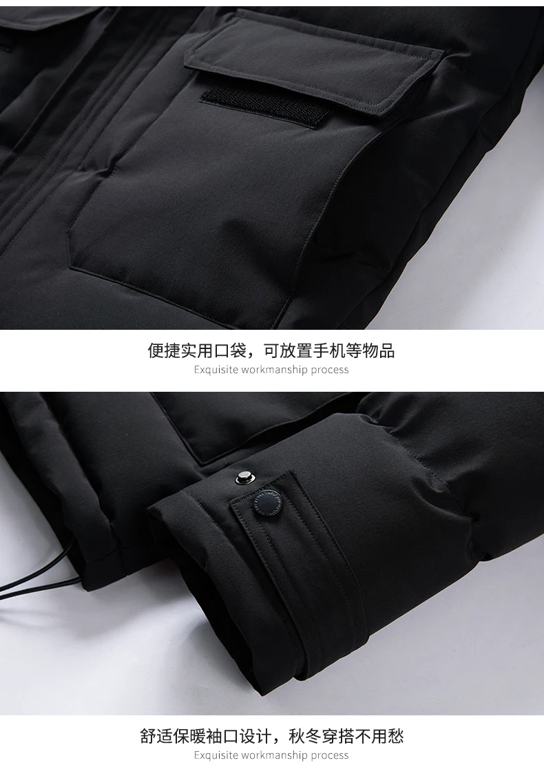 Liketkit Men's Winter Parkas Male Pockets Solid Thick Safari Hooded Jackets Coats Men Oversize Windbreaker Plus Size L-8XL