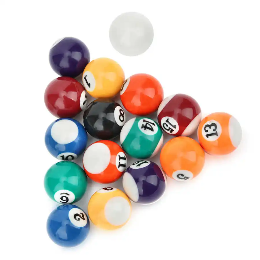 16PCS Billiard Ball 32MM Mini Billiard Ball Eco-friendly Resin Children Toy Mini Pool Table Accesssory