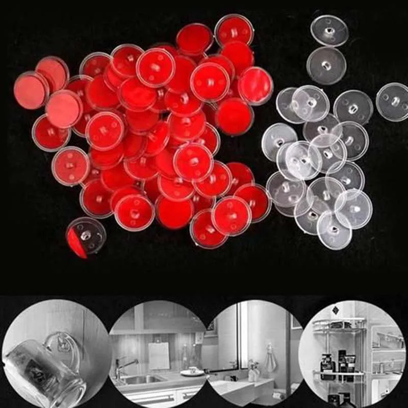 Self-adhesive Small Disc Hook 20PCS Ceiling Transparent Strong Hook Christmas Seamless Hanging Flag Hooks Household Products multi purpose hooks self adhesive hooks wall organizer hook wall mount hooks