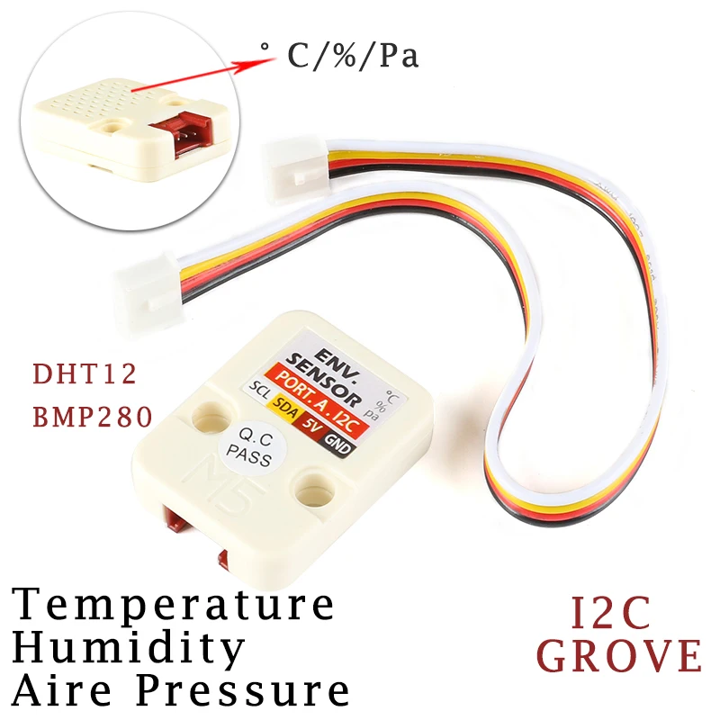 

M5Stack Official Mini ENV Unit with DHT12 BMP280 Digital DHT-12 Temperature Humidity Aire Pressure Sensor I2C Grove Connector