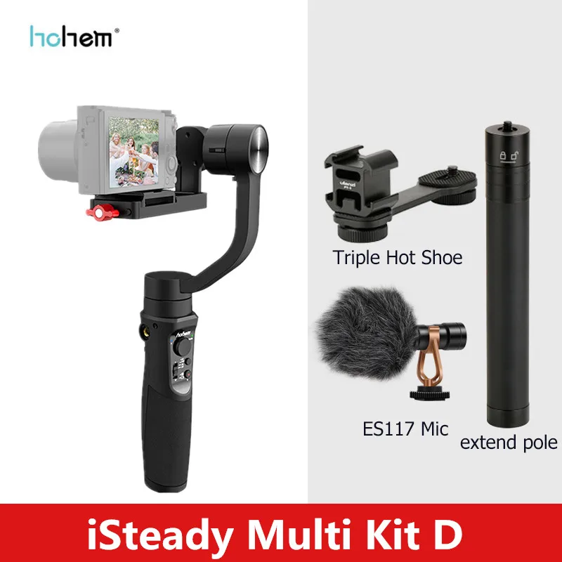 iSteady Multi Kit D Hohem iSteady мульти 3-осевой Карманный стабилизатор для экшн-камеры GoPro Hero 7/6/5 для sony RX100 серии для Canon G Series для телефона - Цвет: iSteady Multi Kit D